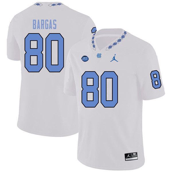 Jordan Brand Men #80 Jake Bargas North Carolina Tar Heels College Football Jerseys Sale-White